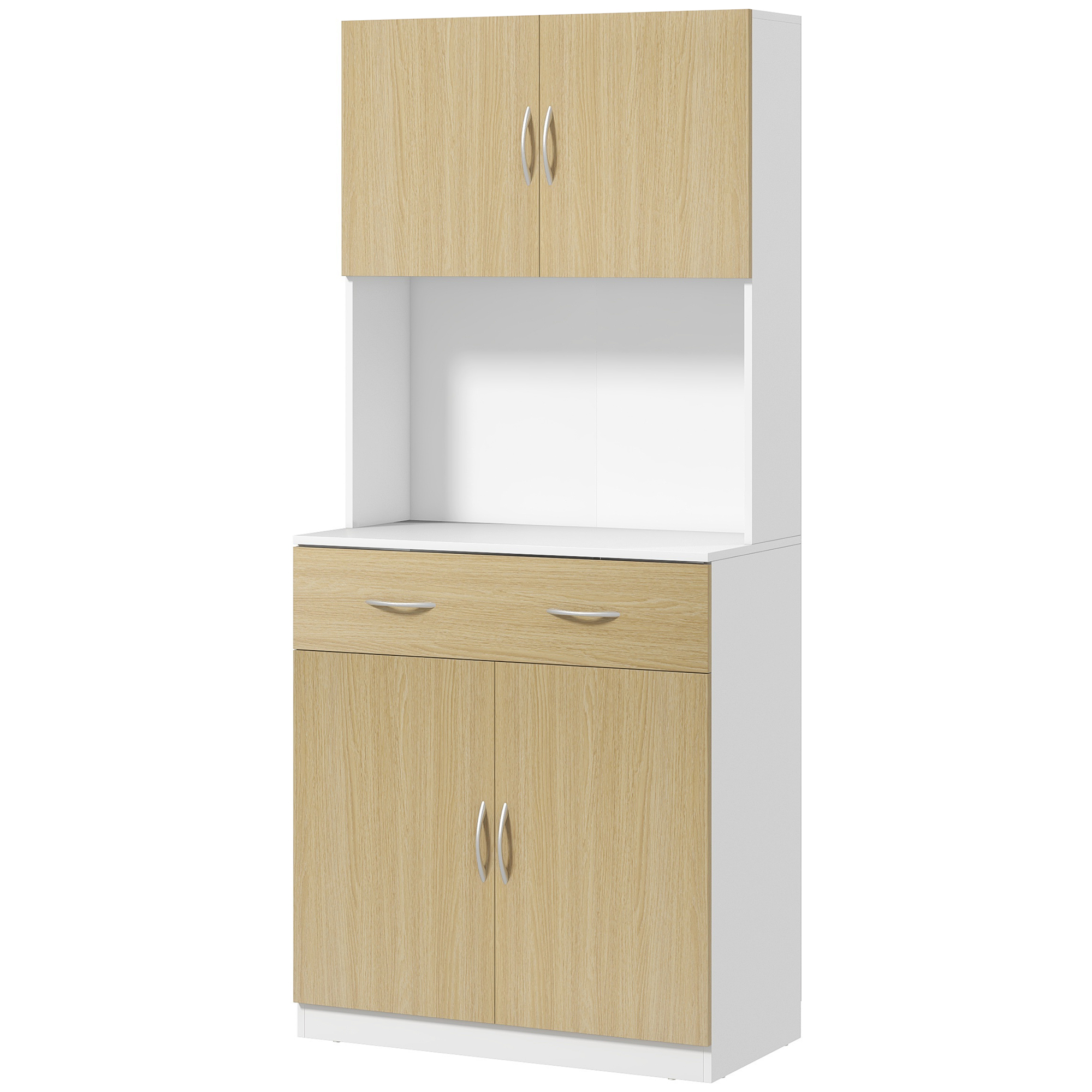 Küchenschrank Mit 2 Türen Und 1 Schublade, 80 X 40 X 180 Cm, Holz