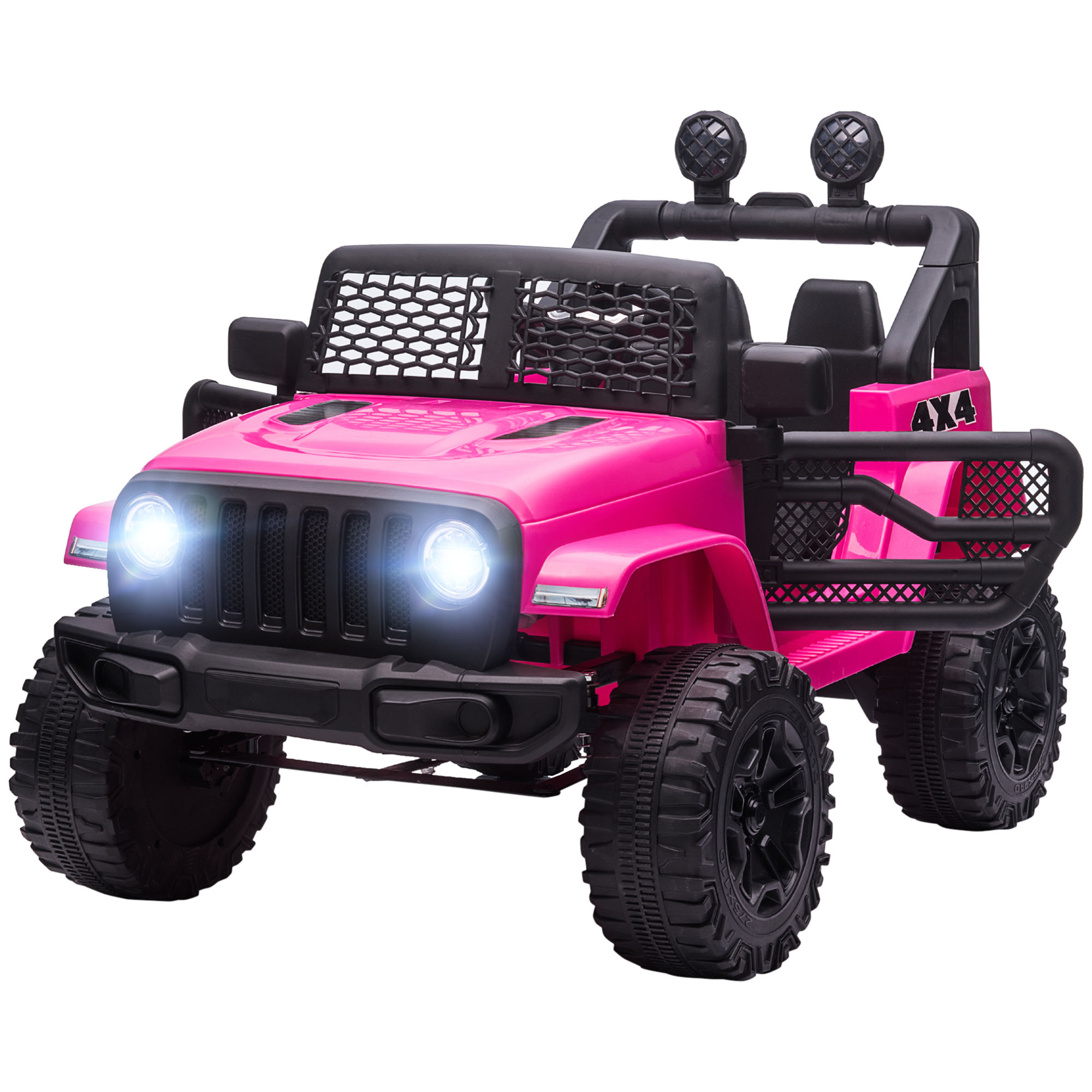 Elektrisches Kinderauto Mit 12-v-heckantrieb, Max. 5 Km/h, Fernbedienung, Licht- Und Soundeffekte, 100 X 65 X 72 Cm, Pink