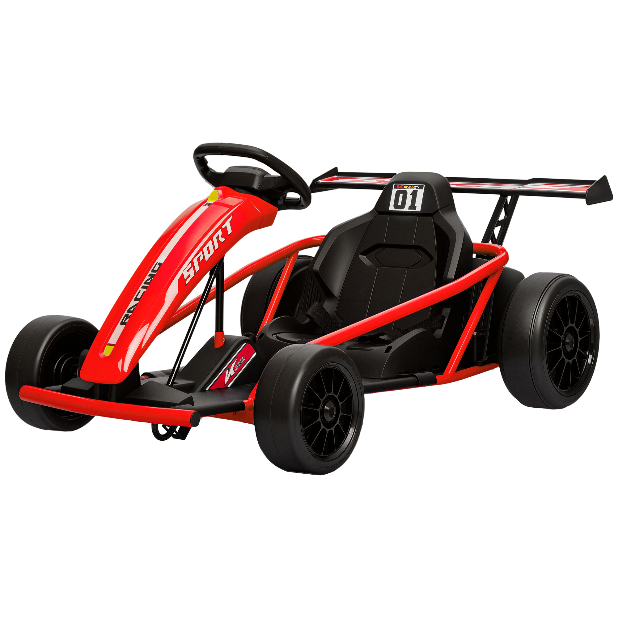 Elektrisches Kinder-go-kart, 2x24v, 13km/h, Driftmodus, 119x77x54cm, Rot