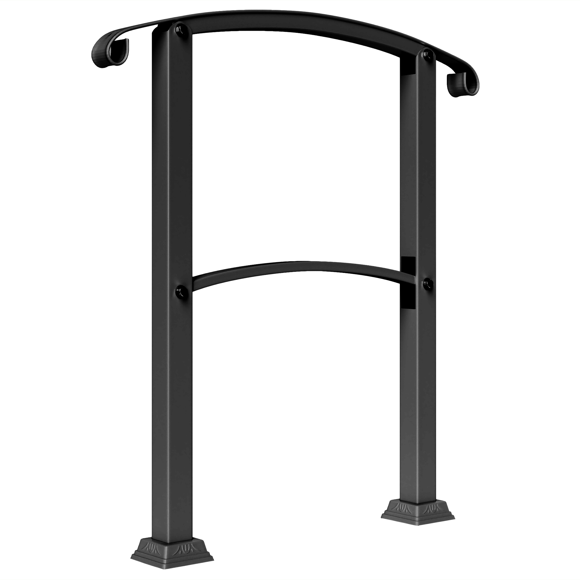 Treppengeländer Für 1–3 Stufen, Verstellbarer Handlauf 0–45° Mit Montagesatz, 71 X 8 X 148 Cm, Schwarz