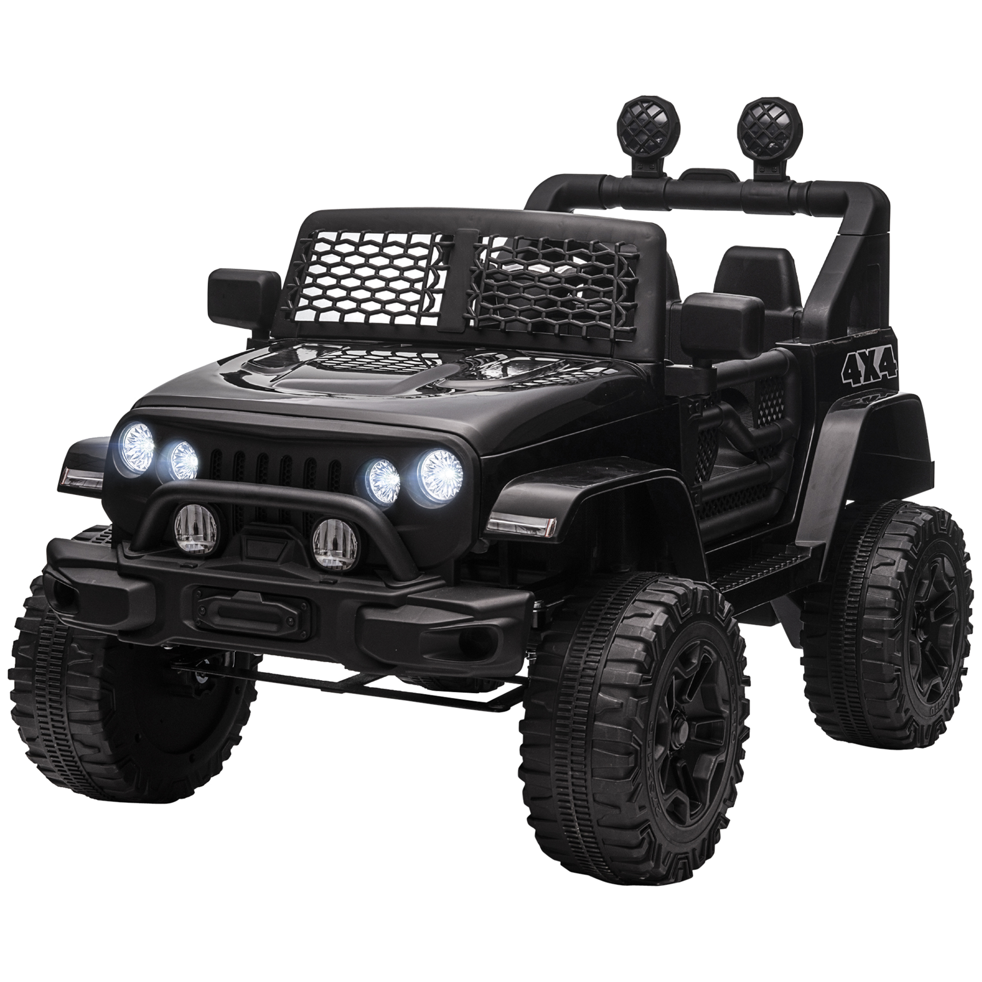 12-v-elektroauto Für Kinder Von 3 Bis 6 Jahren Mit Fernbedienung, Scheinwerfern Und Hupe, 100 X 64,2 X 71 Cm, Schwarz