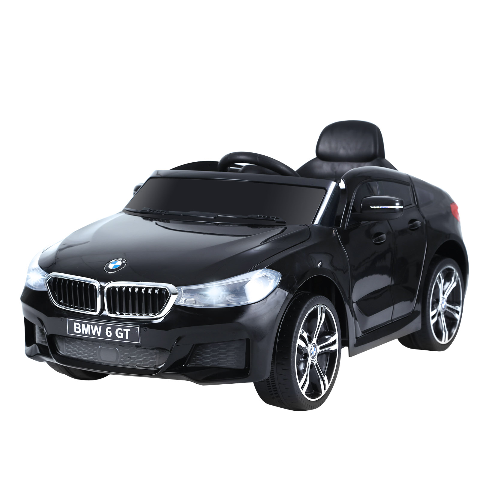 Homcam 6v Elektro-kinderauto, 3 Km/h Höchstgeschwindigkeit, Sound- Und Lichteffekte, Inklusive Fernbedienung, Schwarzer Bmw 6 Gt