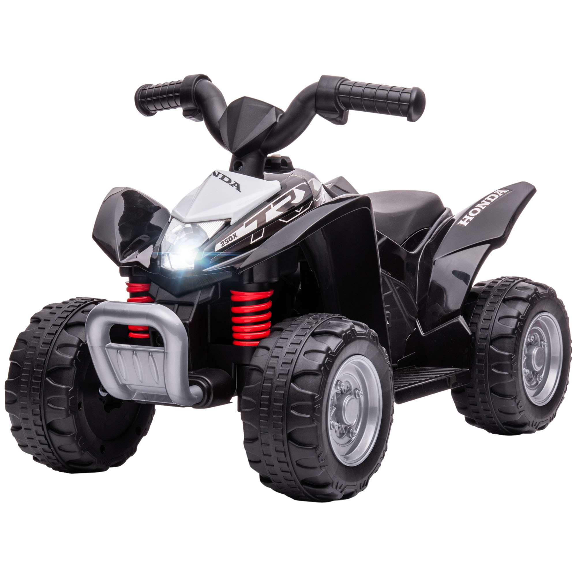 6-volt-kinderquad, 2,8 Km/h, Led-scheinwerfer, Hupe, Ergonomischer Lenker Und Sitz, Schwarz