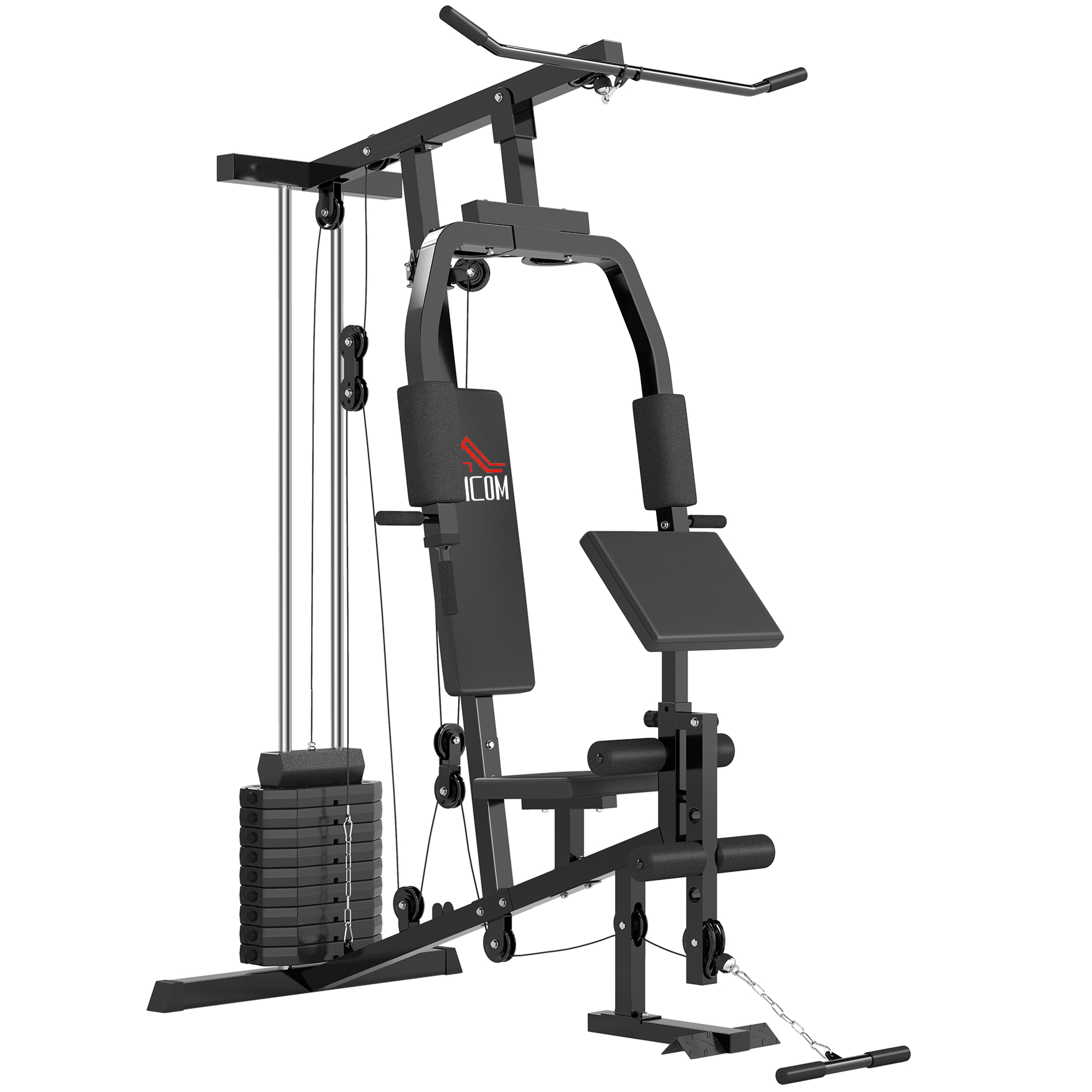 Multifunktionale Fitnessstation Aus Stahl Für Heim- Und Profitraining, 148 X 108 X 207 Cm, Schwarz