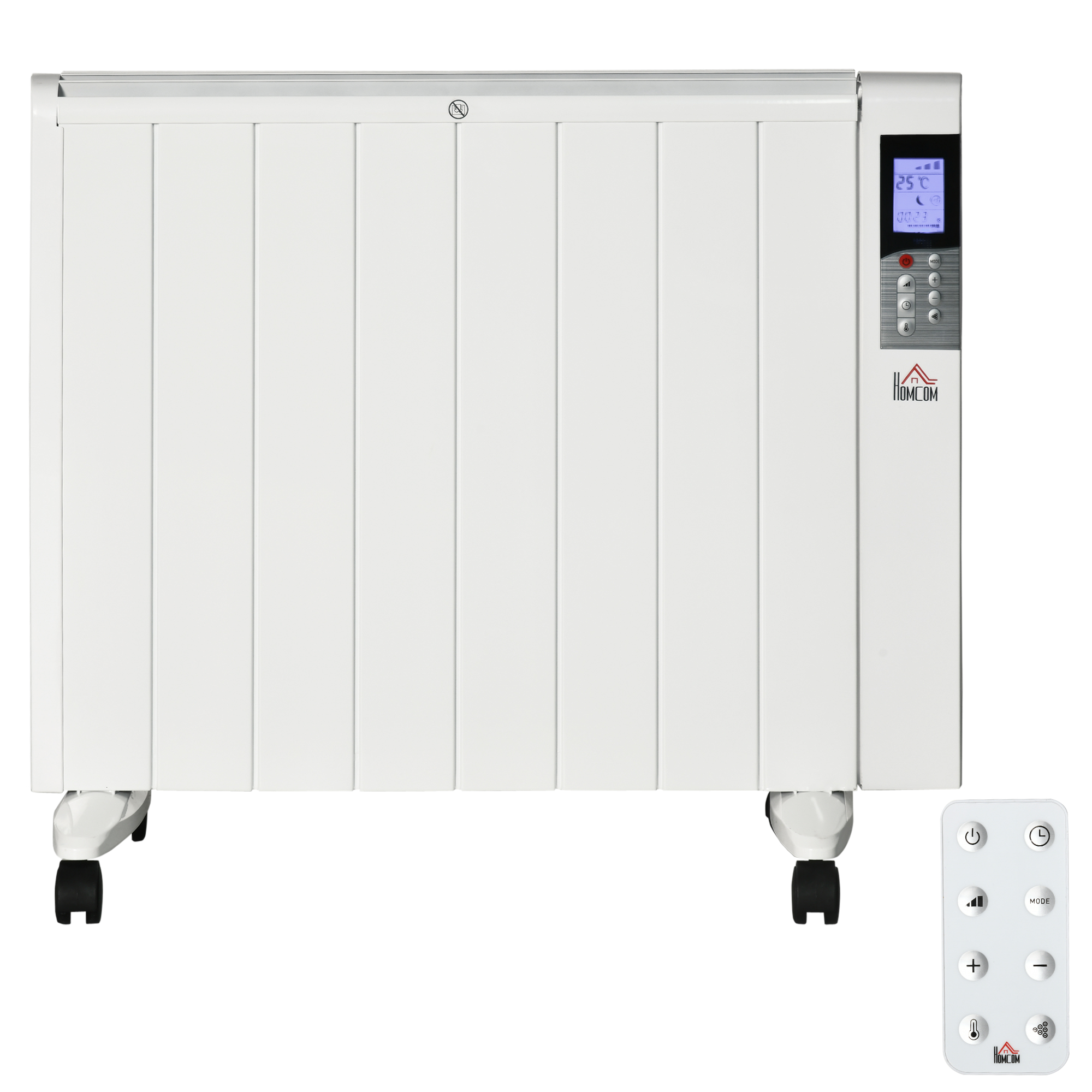 Elektrische Heizung (1000/2000 W) Mit Timer Und Heizstufen, Für Räume Bis 15 M², 75 X 31 X 66,5 Cm, Weiß