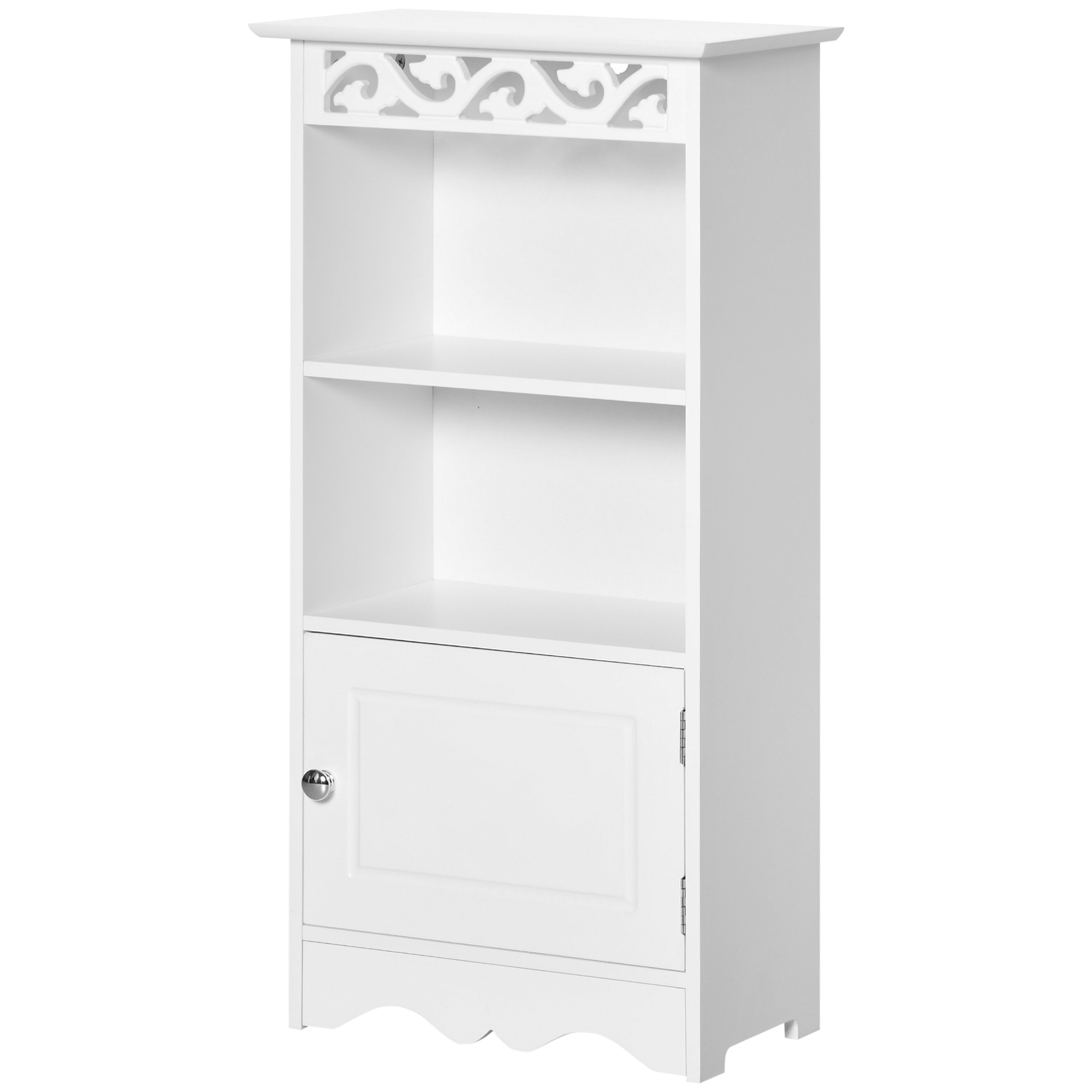 Weißer Mdf-unterschrank 40x23x80 Cm Mit 2 Einlegeböden Und Tür