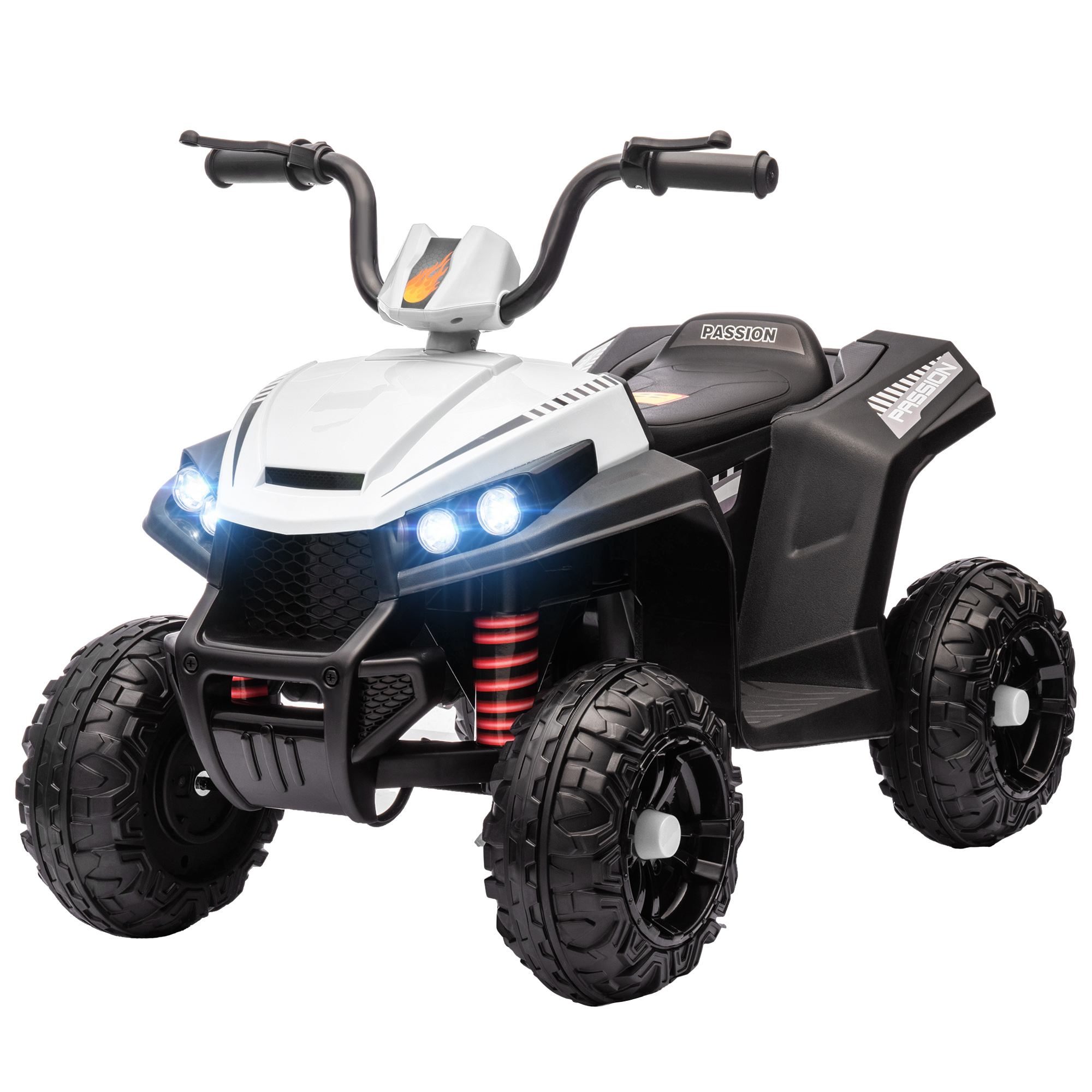 12-v-elektroauto Für Kinder Mit 2 Vorder-/hintermotoren, 85 X 55,5 X 62 Cm, Weiß