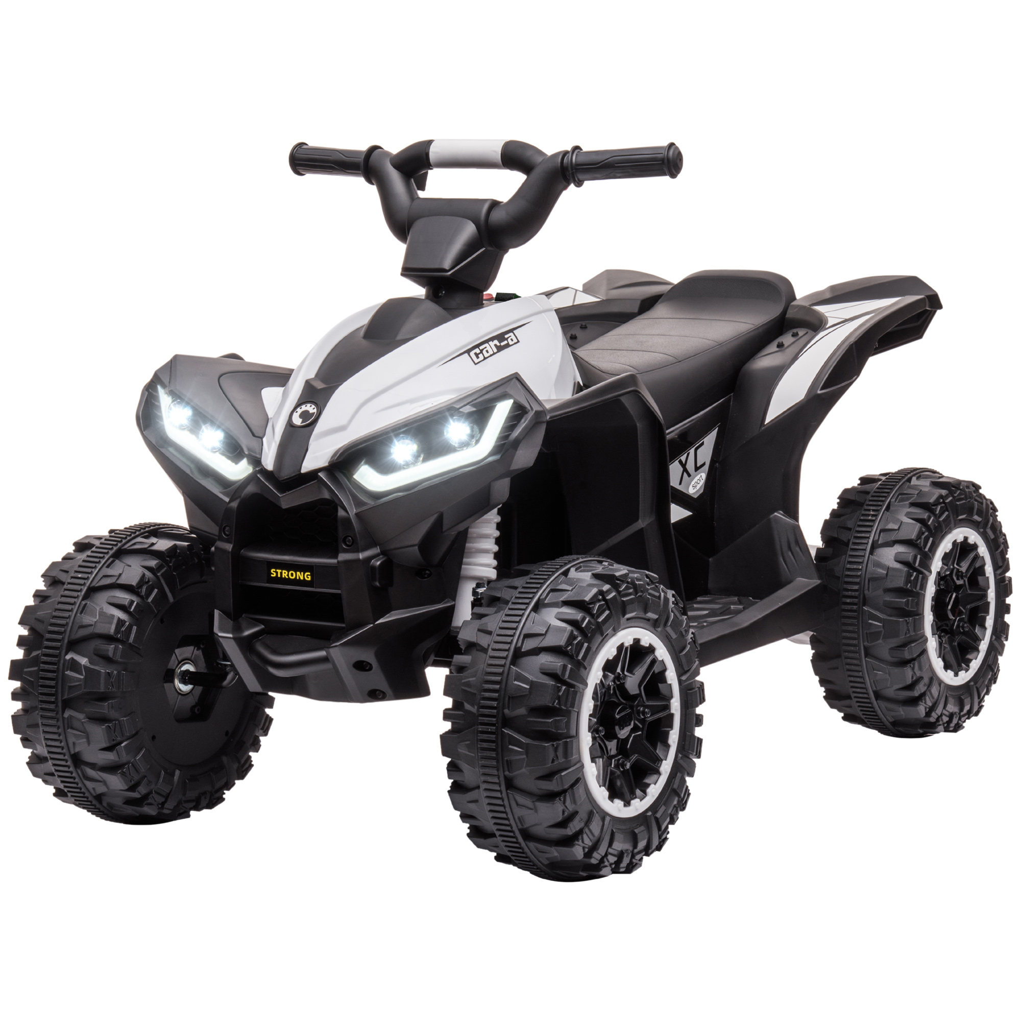 Kinderquad, 3–5 Jahre, 12 V Elektroantrieb, 2 Geschwindigkeiten, Breite Reifen Mit Hupe Und Led-scheinwerfern, Weiß