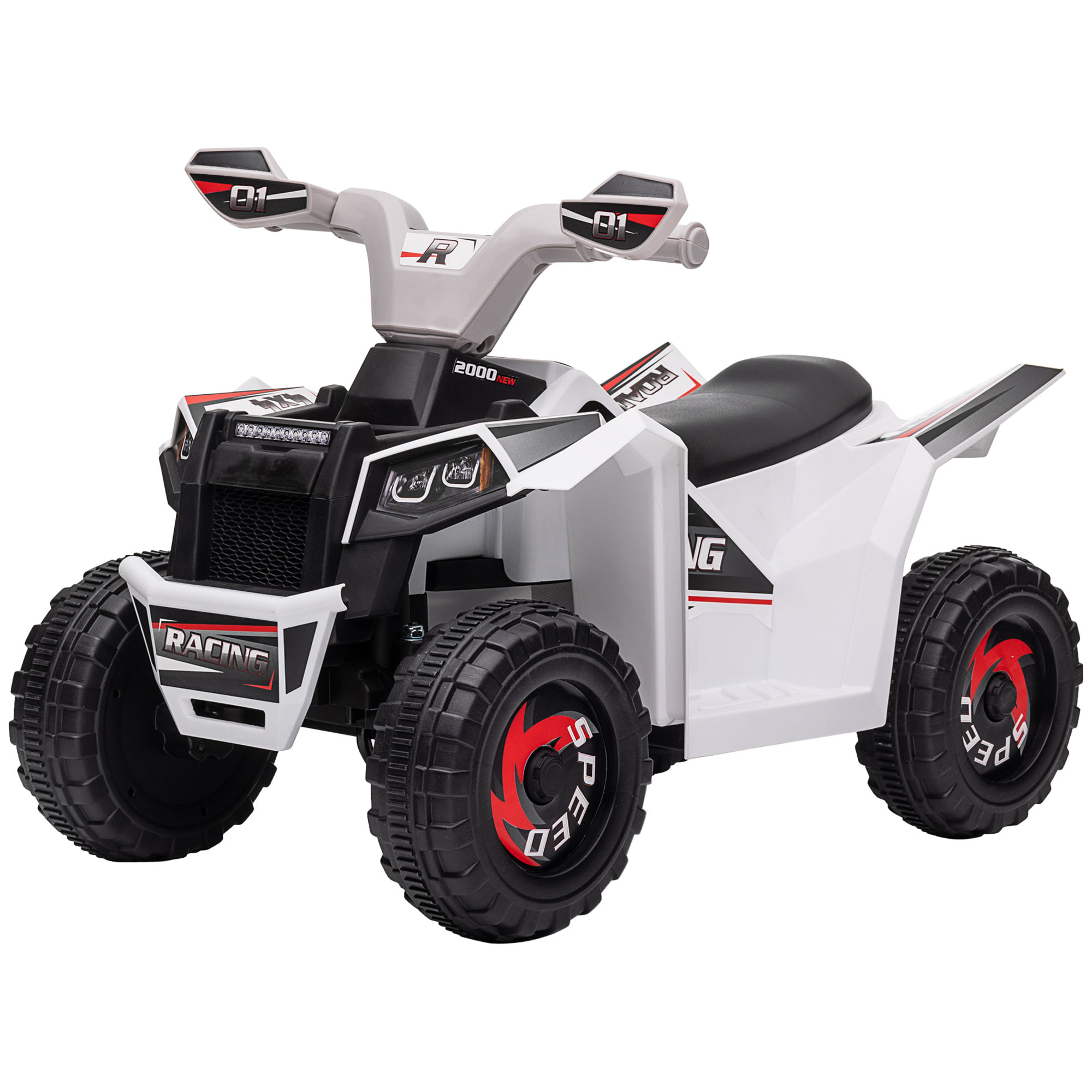 Elektrisches 6v-quad Für Kinder, Vorwärts/rückwärts, 70 X 41,5 X 48,5 Cm, Weiß