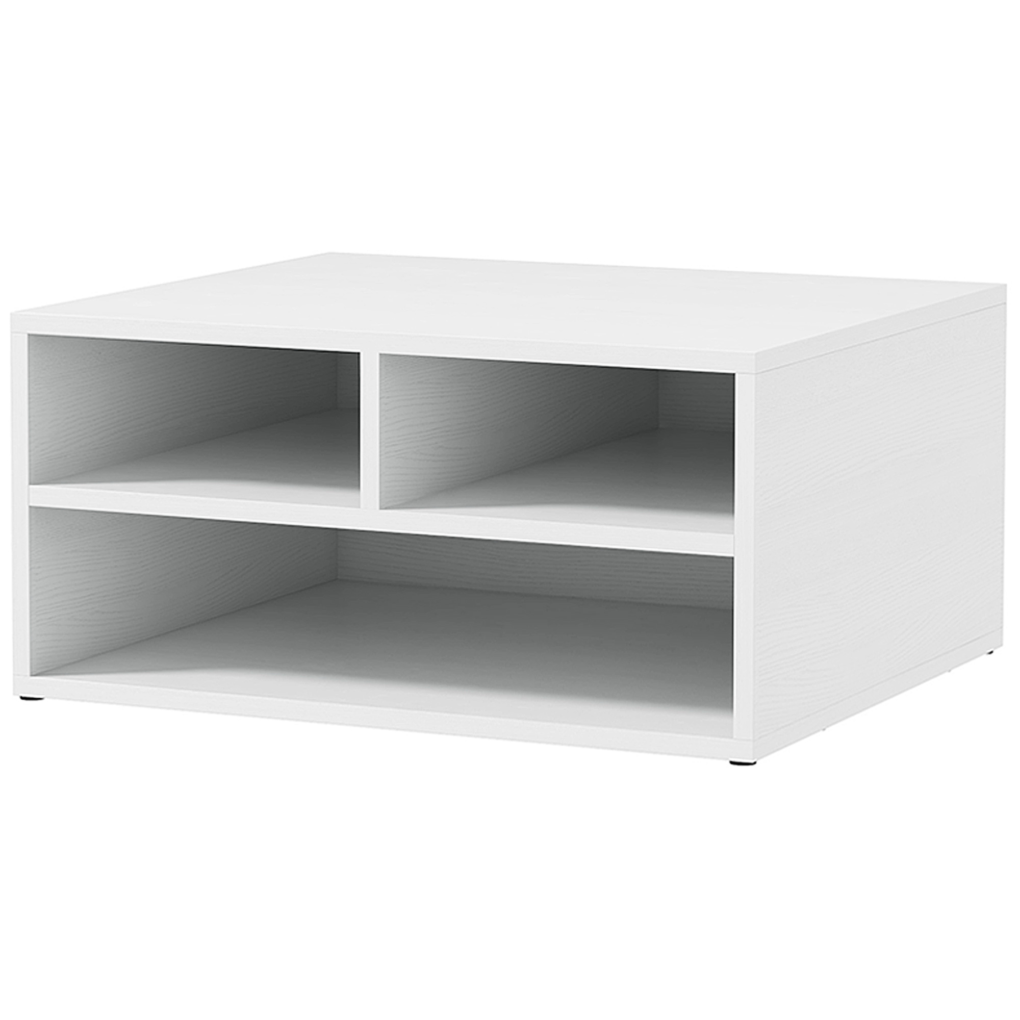 Set Mit 3 Weißen Schreibtischfächern, Druckerstand 47x40x22,5 Cm