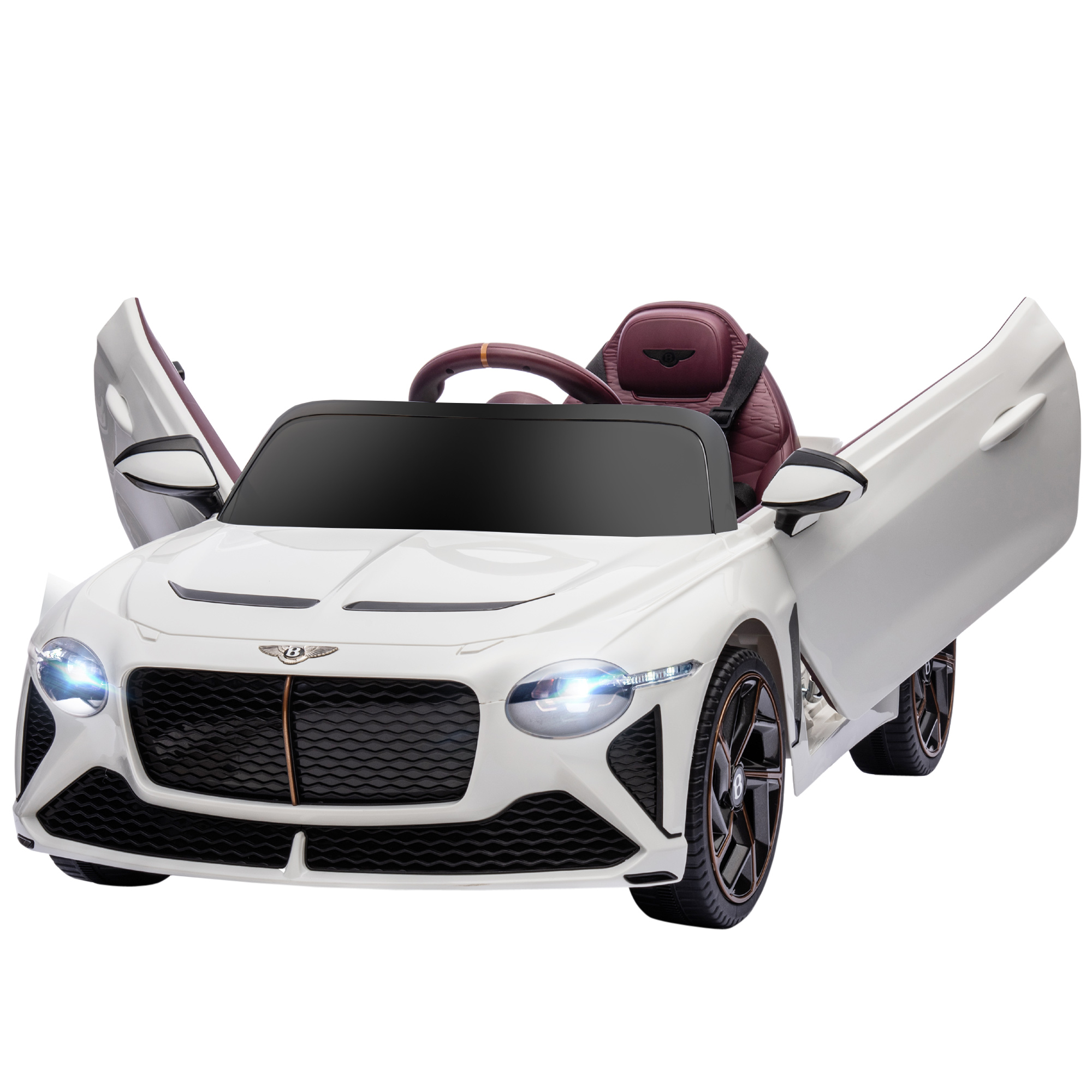 Bentley Bacalar Weißes Elektro-kinderauto, 12 V, 2 X 25 W, 3–5 Km/h, 2,4-ghz-fernbedienung