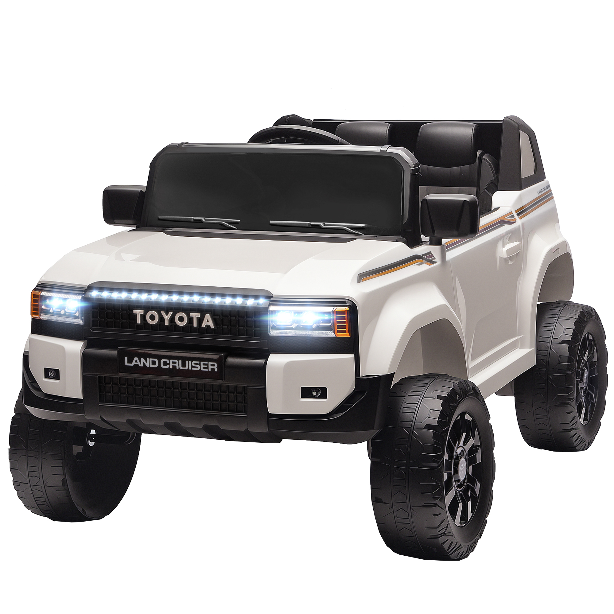 Toyota Land Cruiser 12v Elektro-spielzeugauto Für Kinder Mit Fernbedienung, Alter 3-6 Jahre, Weiß