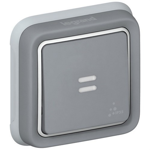 Taster Na+nc Leuchtender Monoblock Einbau Plexus Legrand 069821 Grau