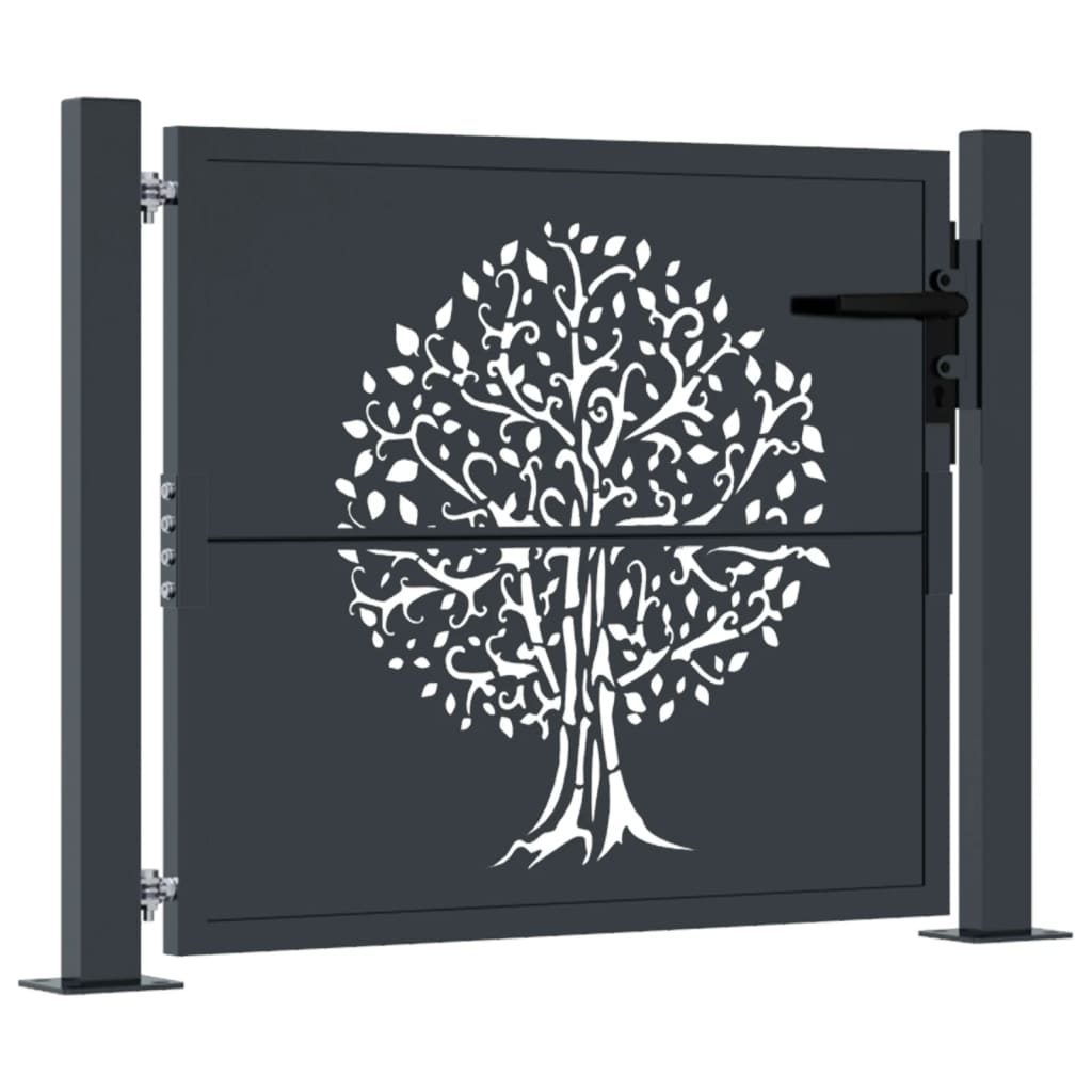 Maison Exclusive - Gartentor Anthrazit 100x75 Cm Stahl Baum-desig