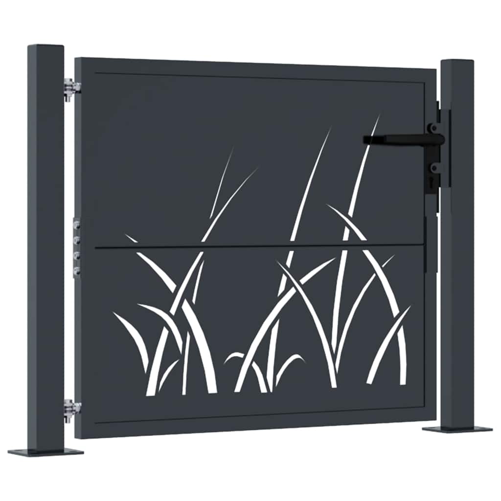 Maison Exclusive - Gartentor Anthrazit 100x100 Cm Stahl Gras-desi