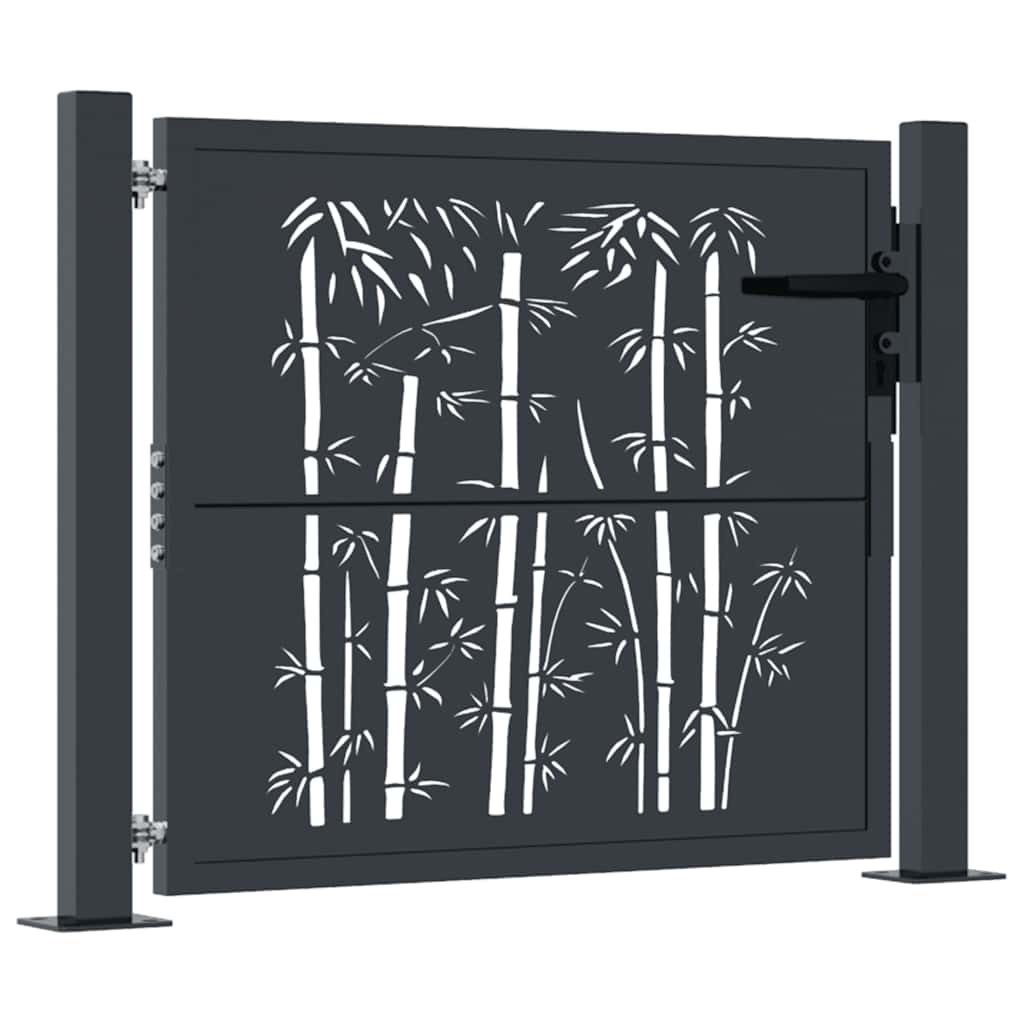 Maison Exclusive - Gartentor Anthrazit 100x100 Cm Stahl Bambus-de