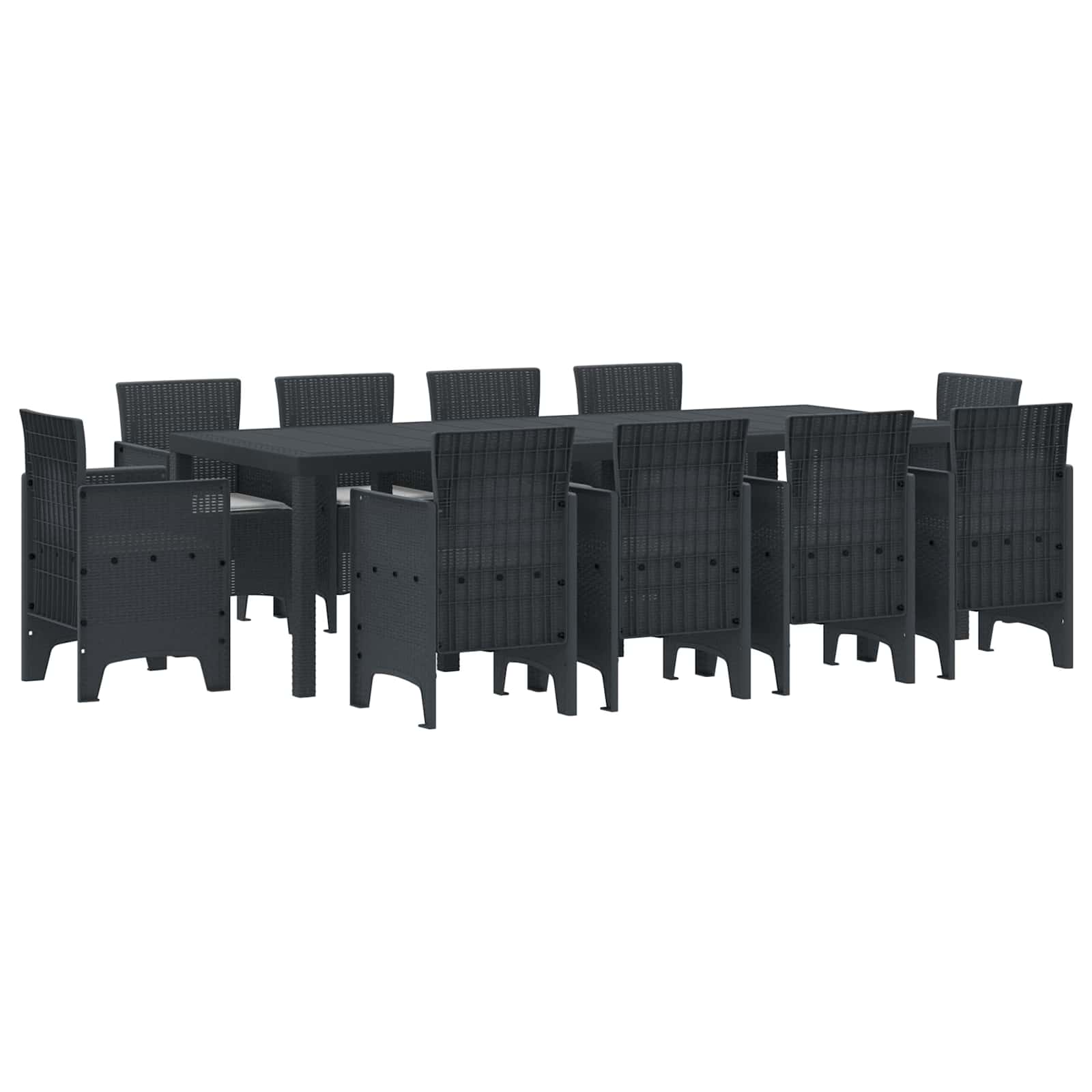 Maison Exclusive - Garten Essgruppe 11 Stk. Anthrazit Polypropyle