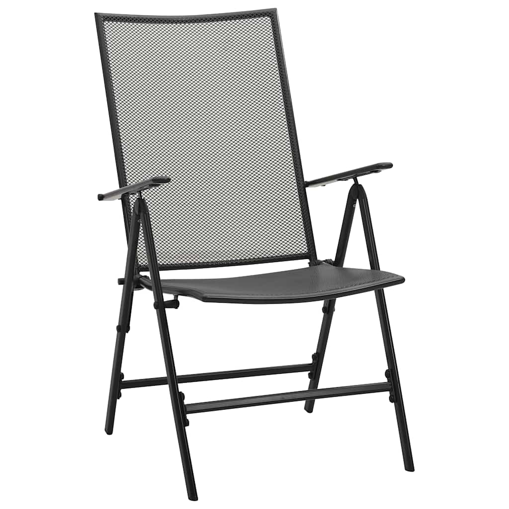 Maison Exclusive - Netzklappstühle, 4 Stück, Stahl, Anthrazit