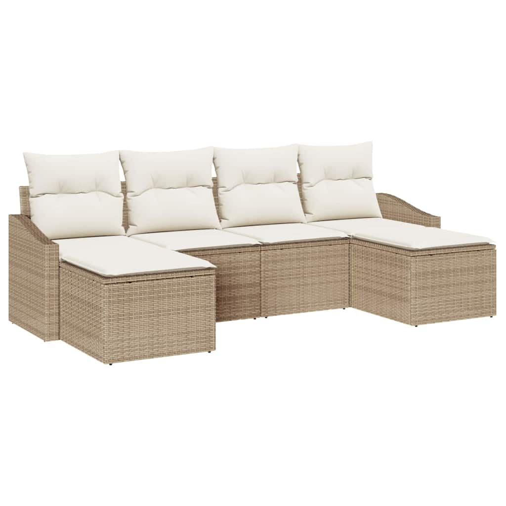 Maison Exclusive - Garten Essgruppe 6 Stk. Beige Und Creme Poly-r