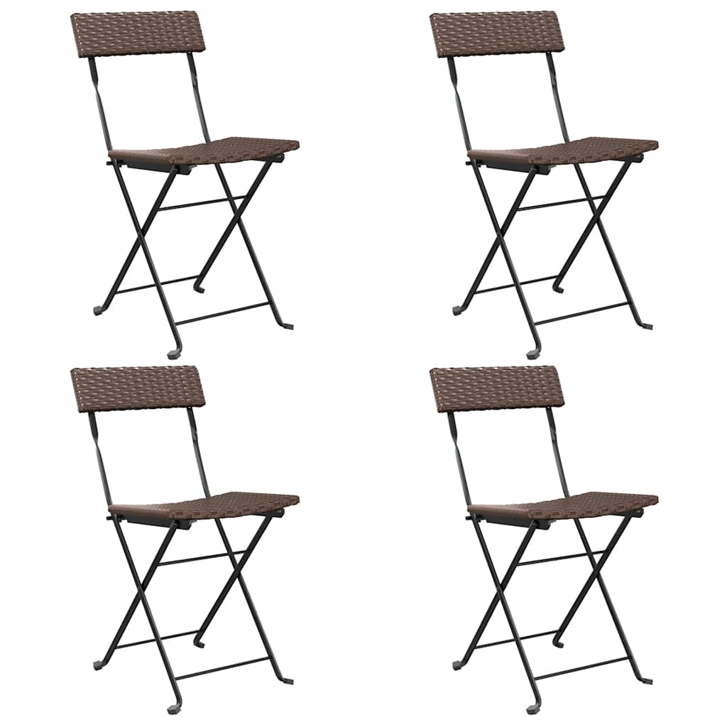Maison Exclusive - Klappstühle, 4 Stück, Braun, Polyrattan Und St