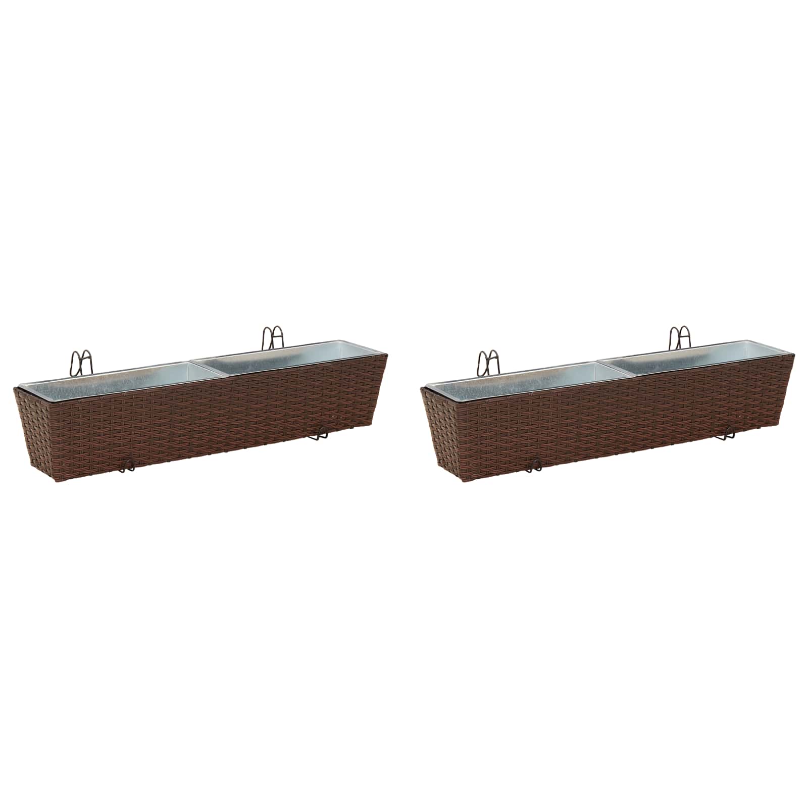 Maison Exclusive - Balkon 2 Stk. Braun 80 X 17 X 17 Cm Metall