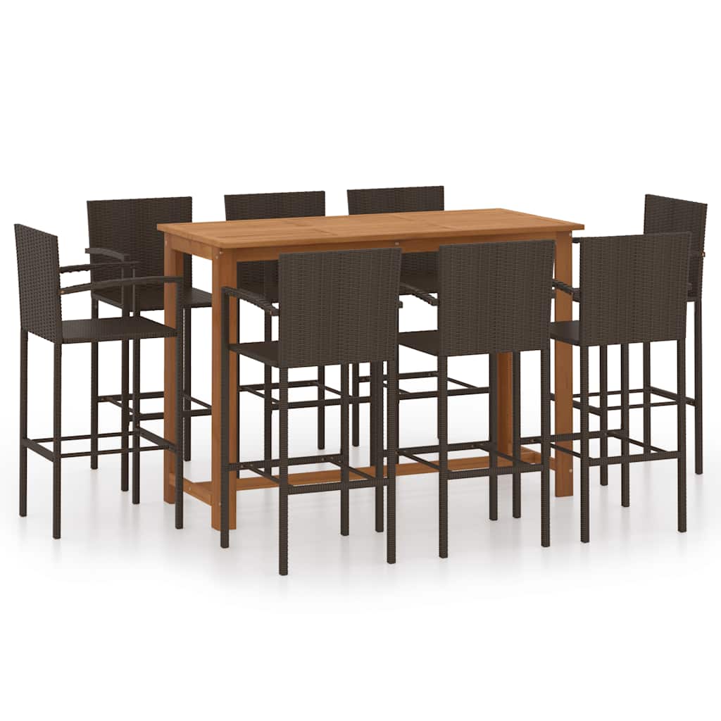 Maison Exclusive - 9-tlg. Gartenbar-set Braun