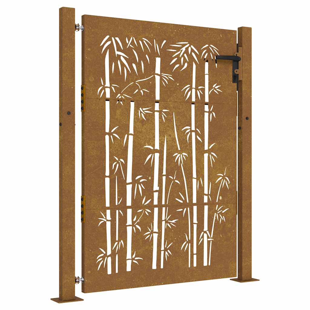 Maison Exclusive - Gartentor 100x125 Cm Cortenstahl Bambus-design