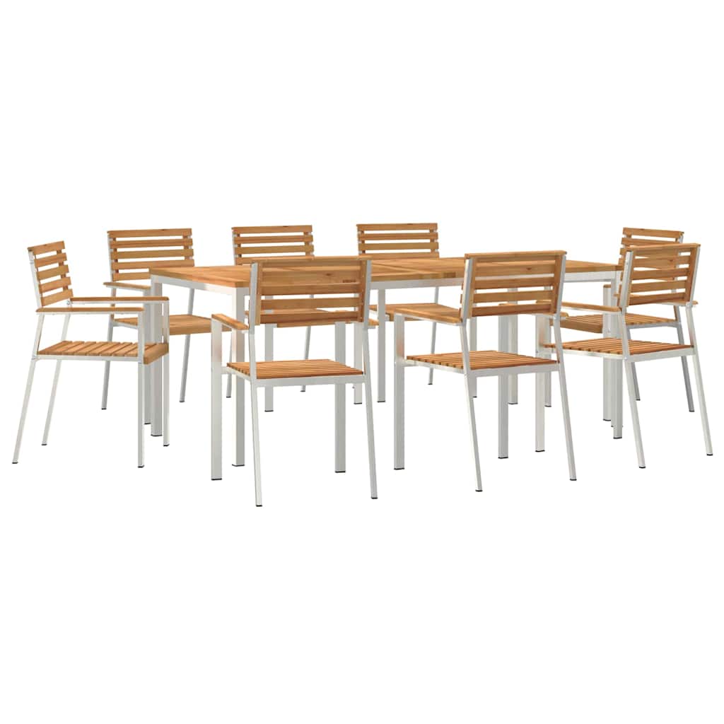 Maison Exclusive - Garten Essgruppe 9 Stk. Massives Teakholz Und