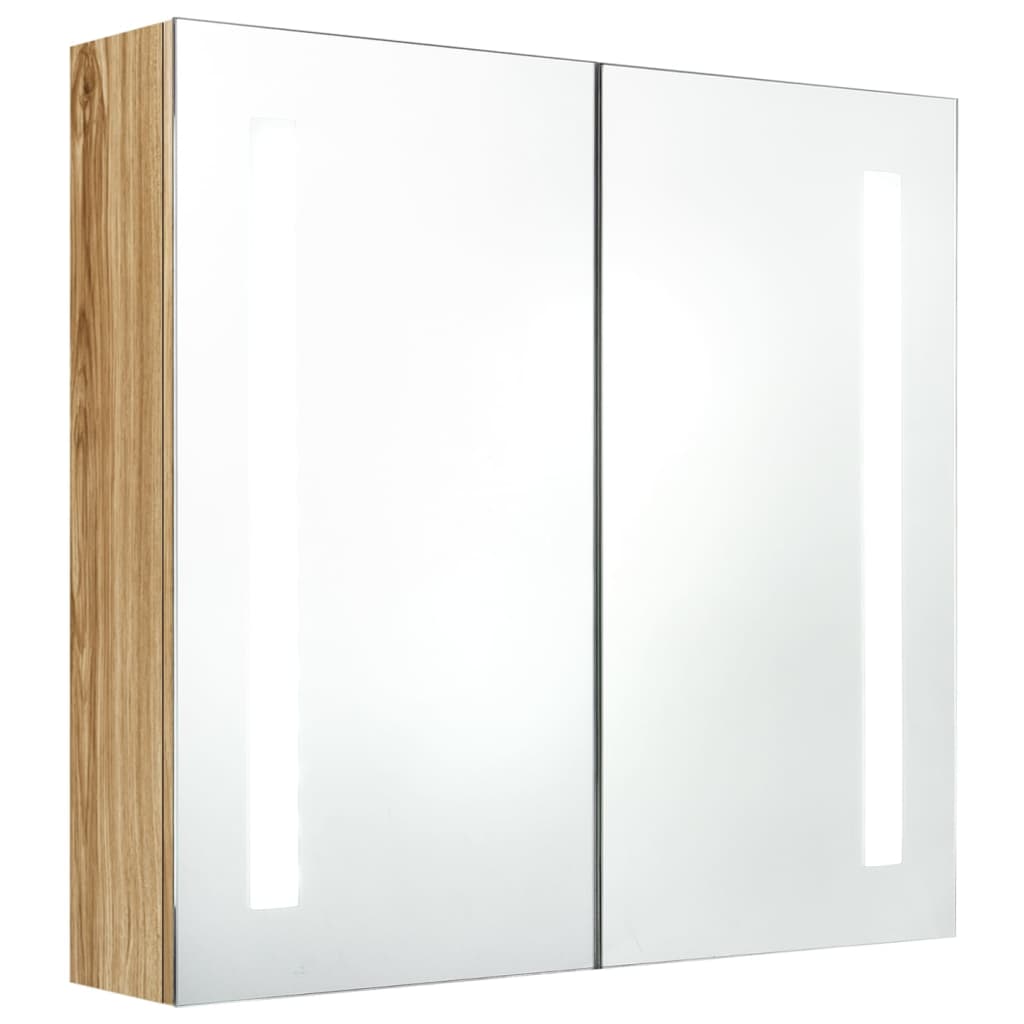Maison Exclusive - Led-bad-spiegelschrank Eichenoptik 62x14x60 Cm