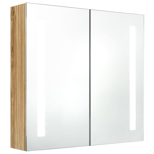 Maison Exclusive - Led-bad-spiegelschrank Eichenoptik 62x14x60 Cm