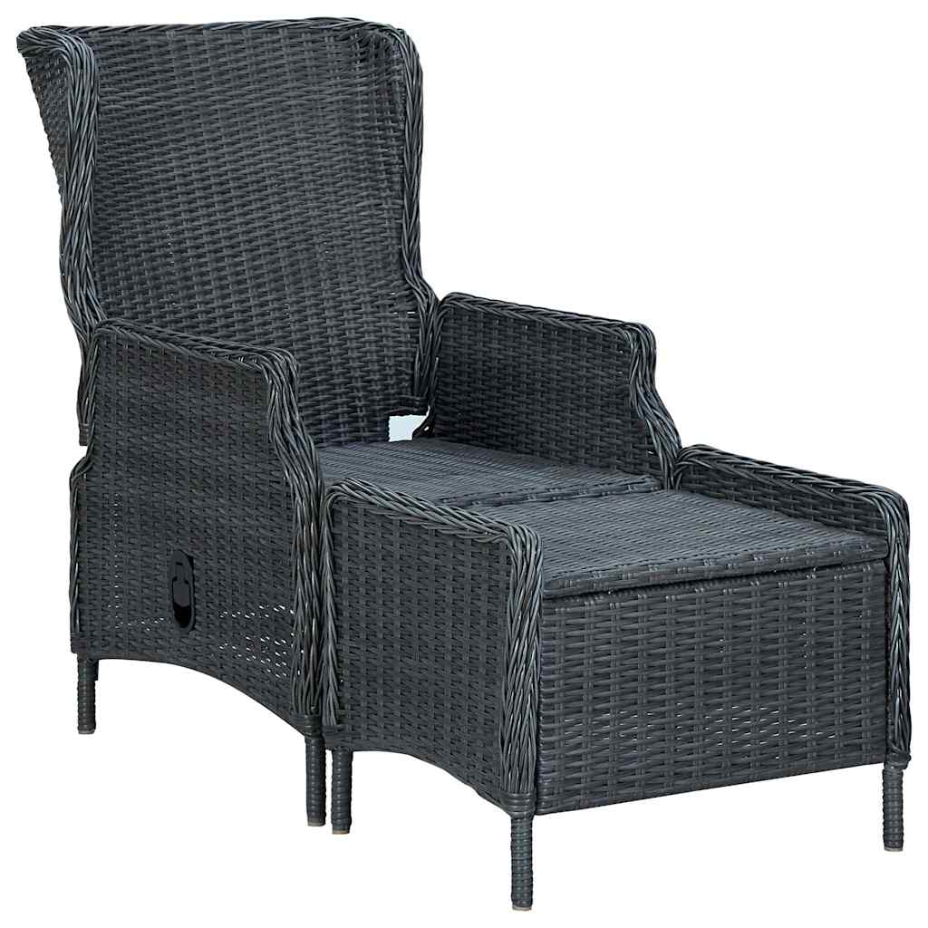Maison Exclusive - Gartensessel Verstellbar Mit Fußhocker Poly-ra
