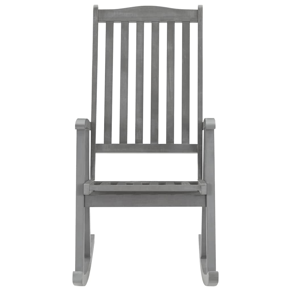 Maison Exclusive - Schaukelstuhl Grau Massivholz Akazie