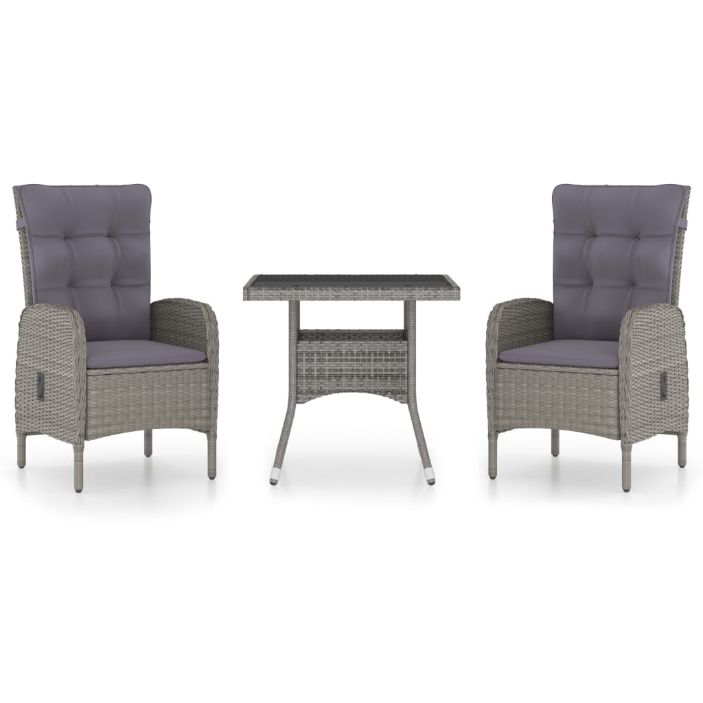 Maison Exclusive - 3-tlg. Garten-essgruppe Poly Rattan Und Glas G