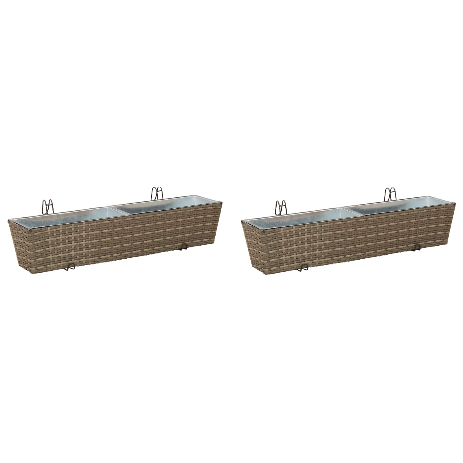 Maison Exclusive - Balkon 2 Stk. Grau 80 X 17 X 17 Cm Metall