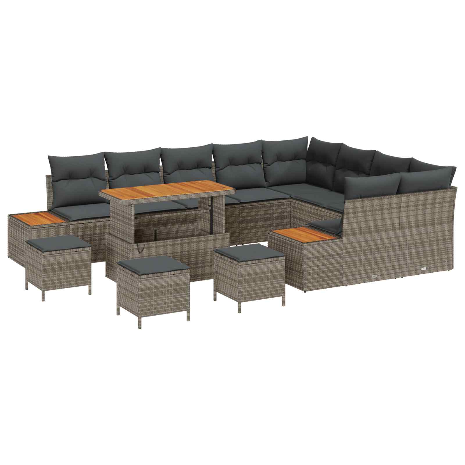 Maison Exclusive - Gartensofa-set 13 Stk. 12-sitzanzahl Grau