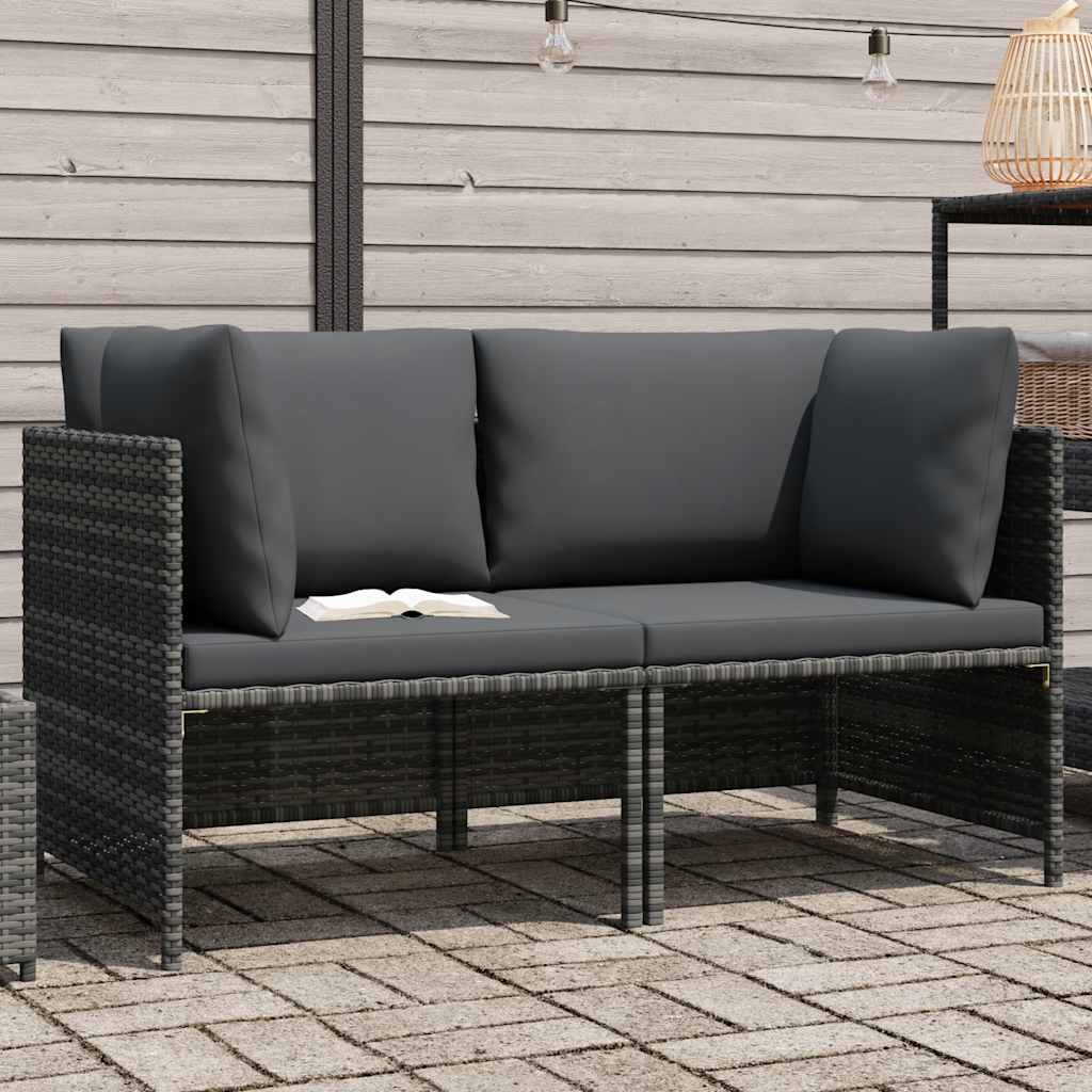 Maison Exclusive - 2-sitzer-gartensofa Mit Polstern Grau Poly Rat