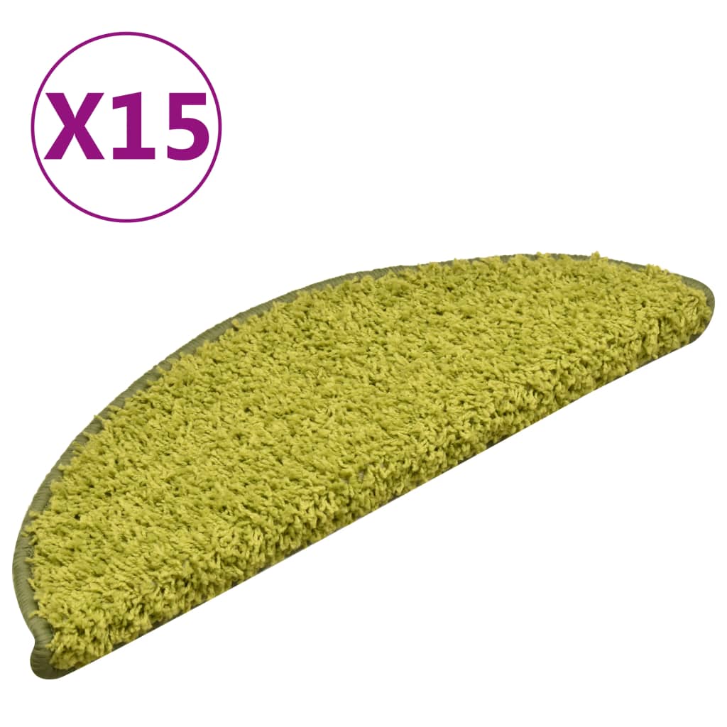 Maison Exclusive - Treppenmatten 15 Stk. Grün 56x17x3 Cm