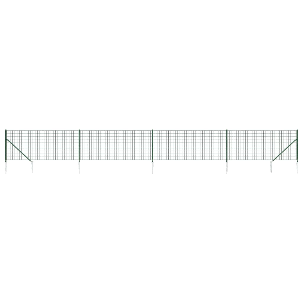 Maison Exclusive - Maschendrahtzaun Mit Bodenhülsen Grün 1,1x10 M