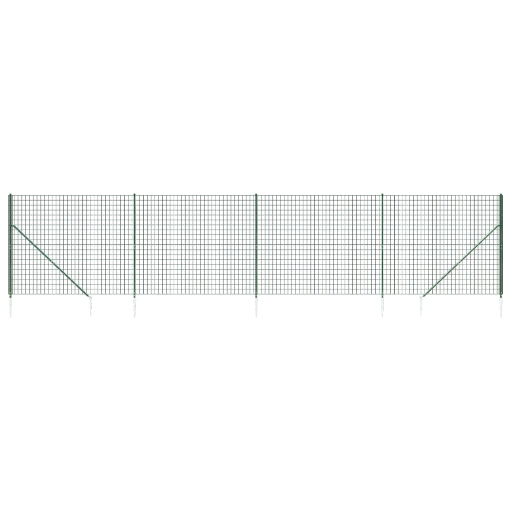 Maison Exclusive - Maschendrahtzaun Mit Bodenhülsen Grün 1,4x10 M
