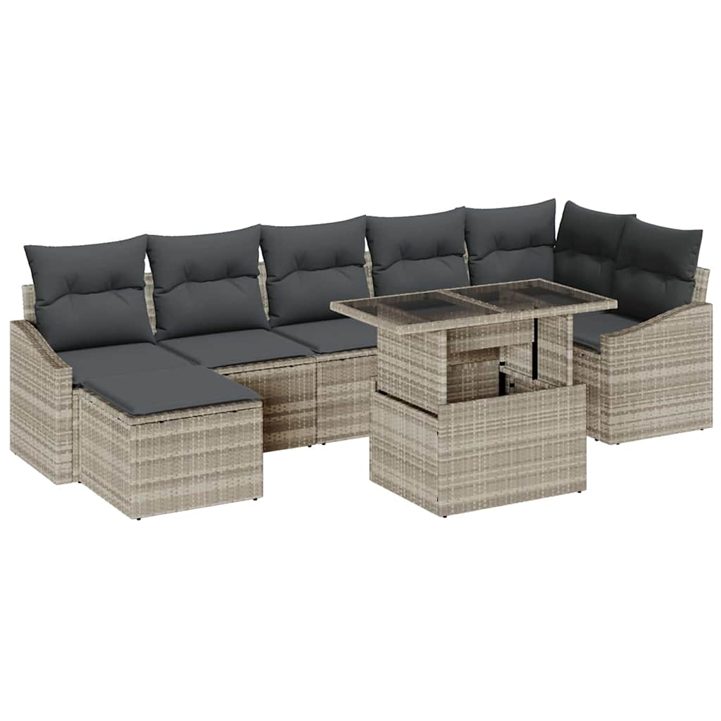 Maison Exclusive - Garten-sofa-set 8 Stk. Hellgrau Und Dunkelgrau