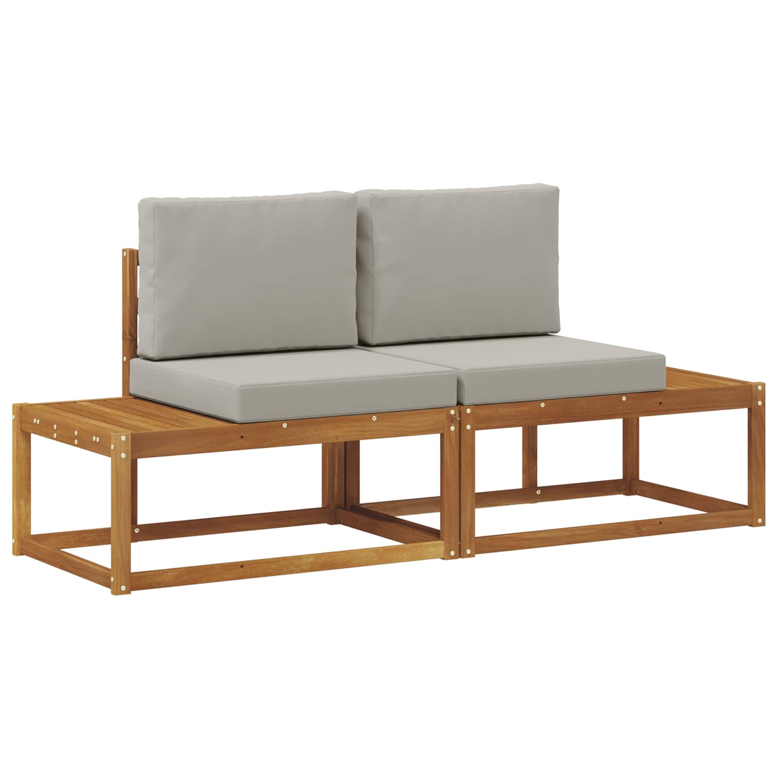 Maison Exclusive - Outdoor End Sofa Mit Kissen 2 Stück Natürlich