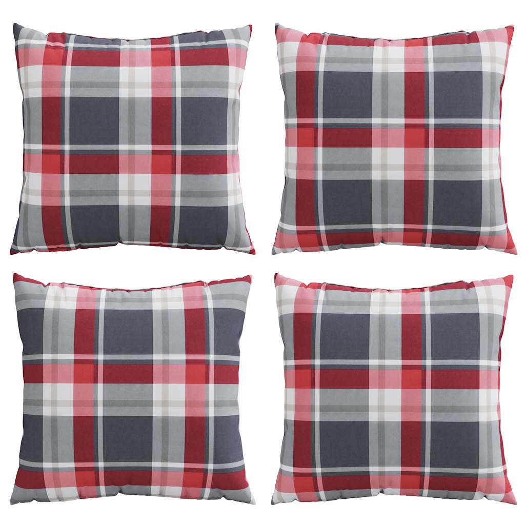 Maison Exclusive - Sofakissen 4 Stk. Rot Karomuster 60x60 Cm Stof