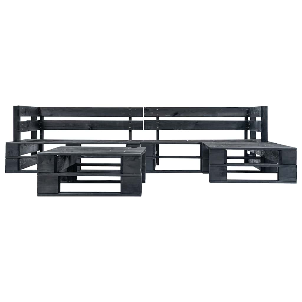 Maison Exclusive - 4-tlg. Garten-paletten-sofagarnitur Schwarz Ho