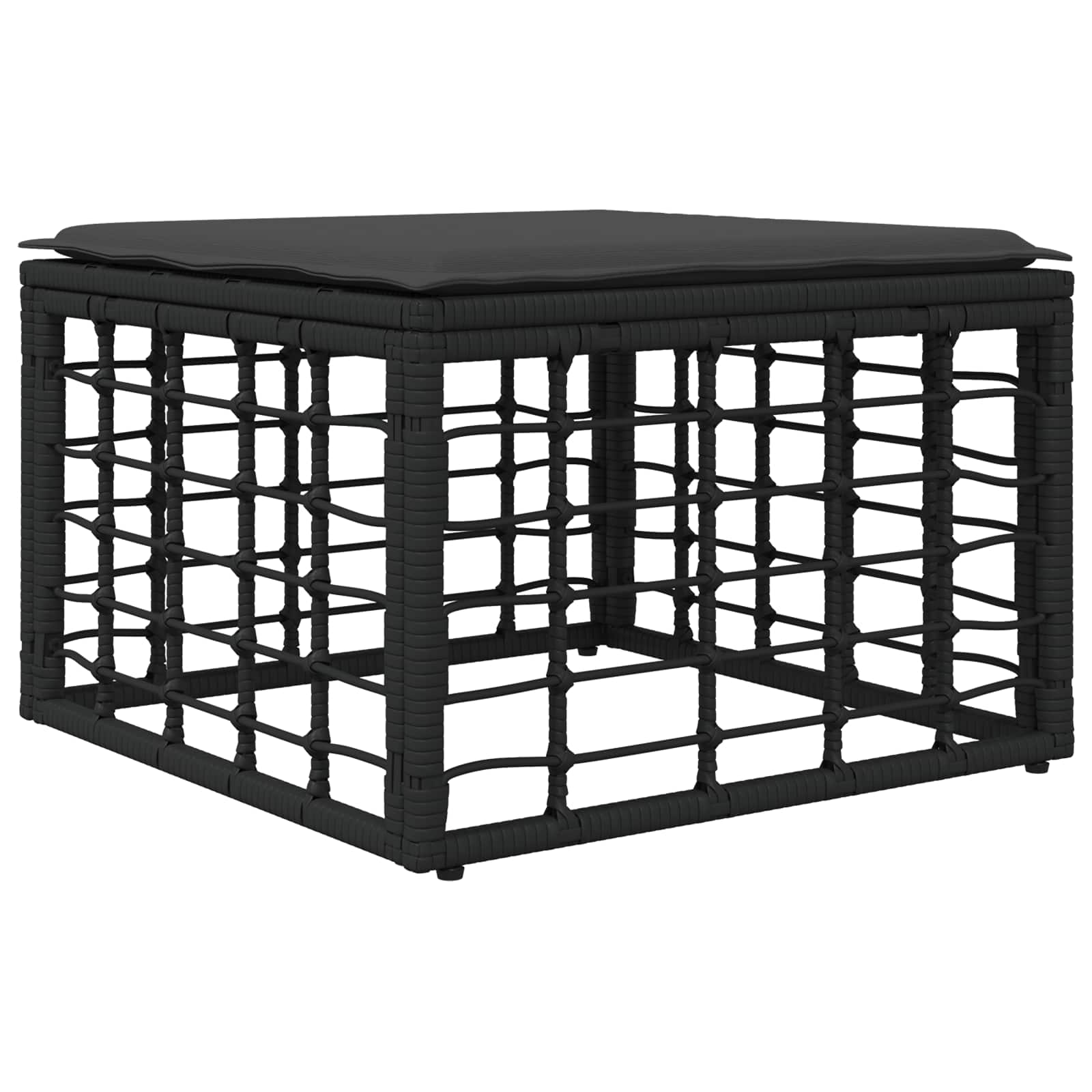 Maison Exclusive - Garten-fußhocker Schwarz Poly-rattan