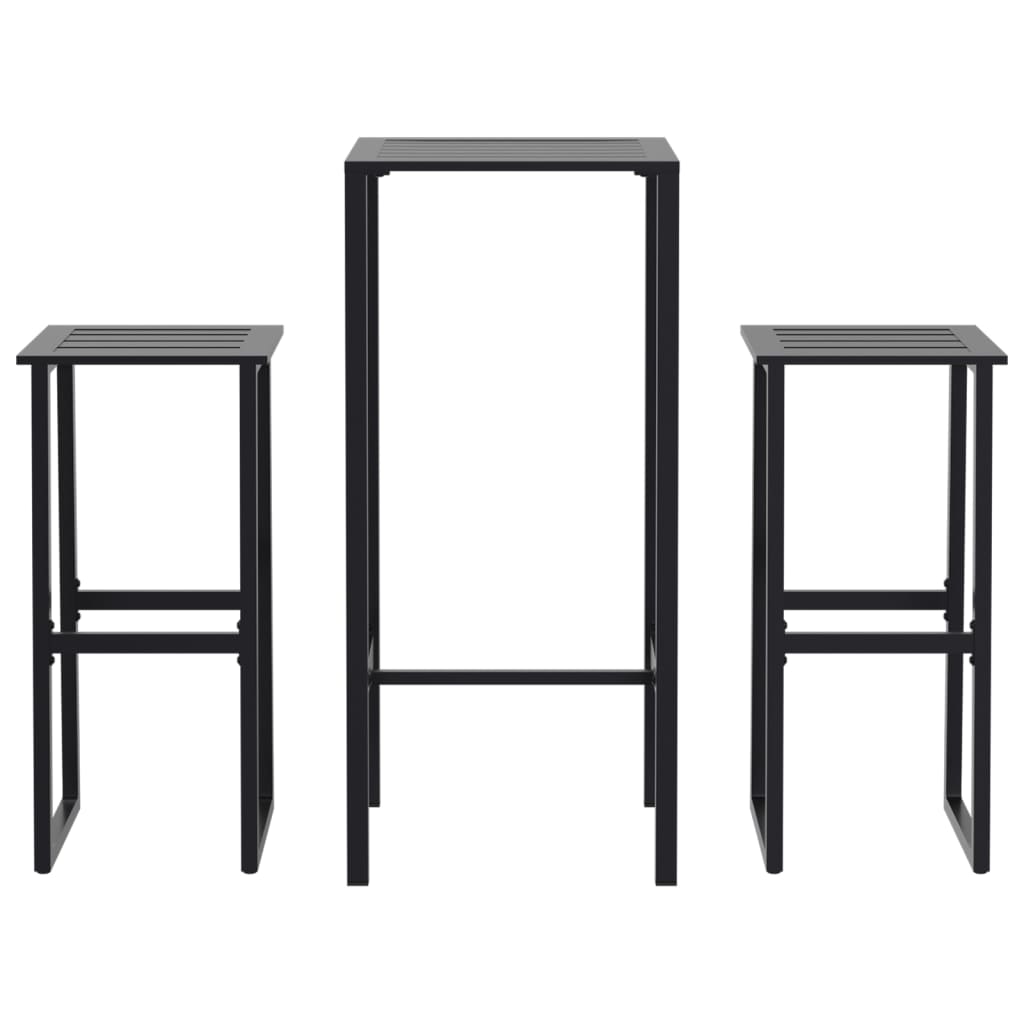 Maison Exclusive - 3-tlg. Gartenbar-set Schwarz Pulverbeschichtet