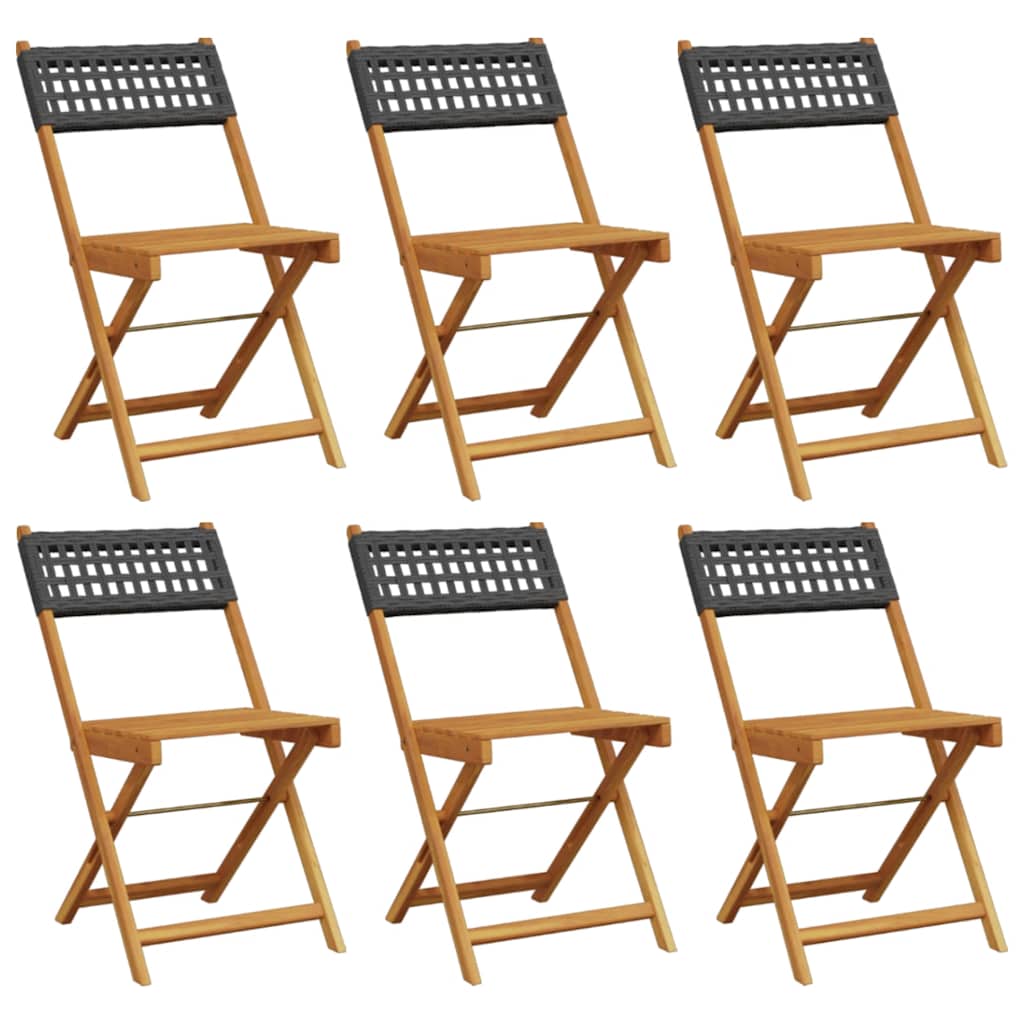 Maison Exclusive - Klappstühle, 6 Stück, Schwarz, Aus Polyrattan