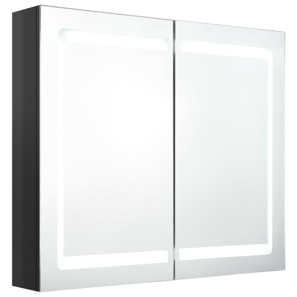 Maison Exclusive - Led-spiegelschrank Fürs Bad Glänzend Schwarz 8
