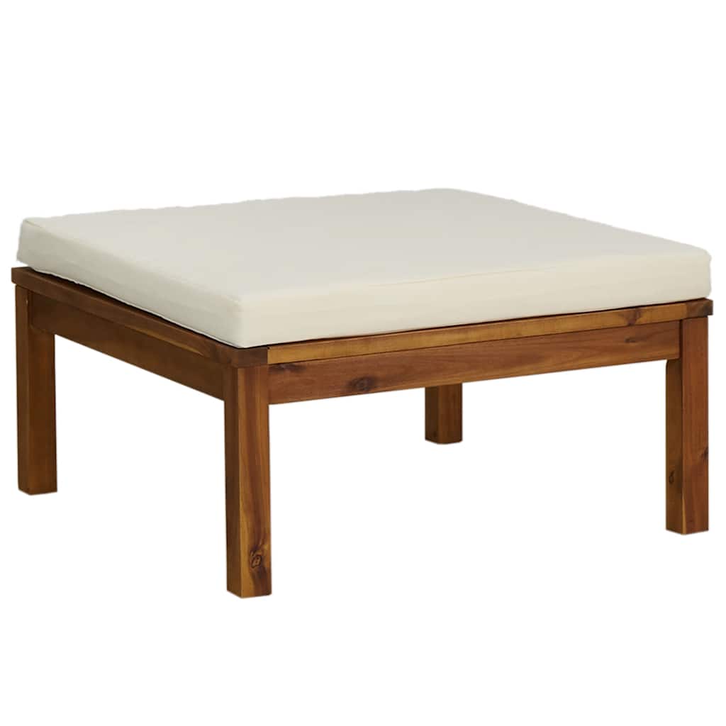 Maison Exclusive - Hocker Mit Cremeweißem Kissen Massivholz Akazi
