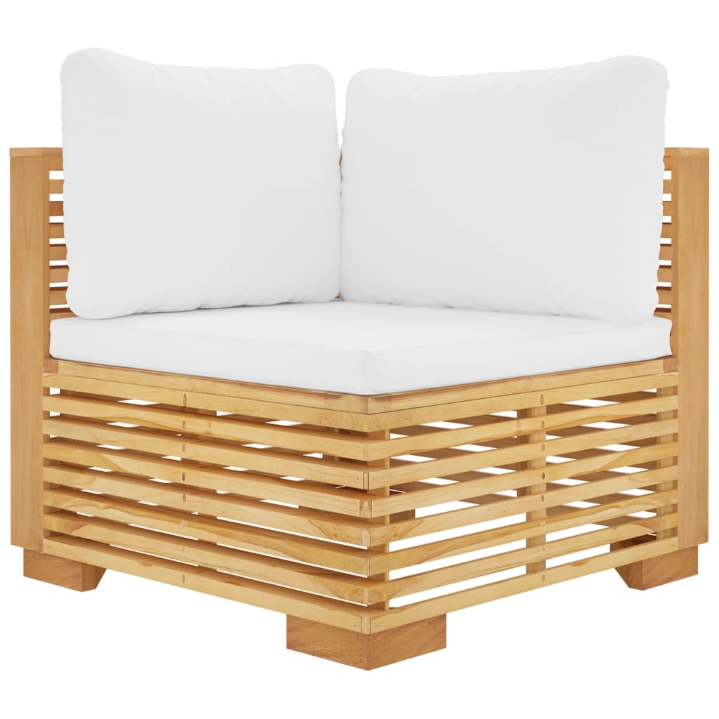 Maison Exclusive - Garten-ecksofa Mit Creme Kissen Massivholz Tea