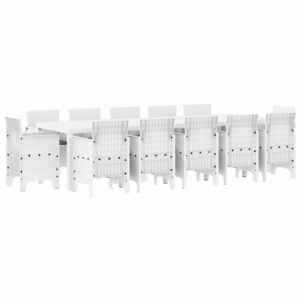 Maison Exclusive - Garten Essgruppe 13 Stk. Weiß Synthetisches Ra